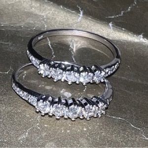 14k White Gold Matching Genuine Natural Diamond Band